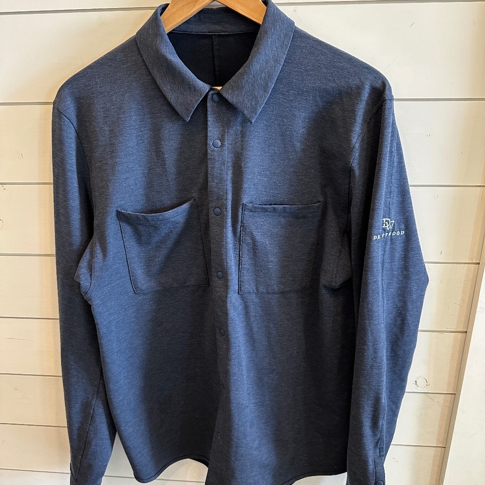 Lululemon Blue Snap-Up Long Sleeve Shirt